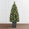 4ft. Pre-Lit Potted Cascade Pine Artificial Christmas Tree, White LED lights